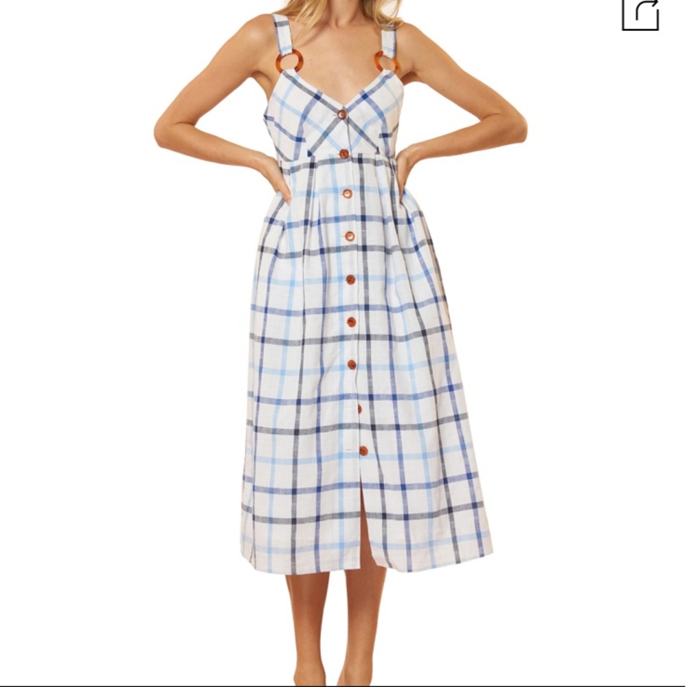 Red Carter Gingham Summer midi dress
